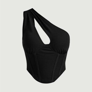 Chic Black One-Shoulder Top